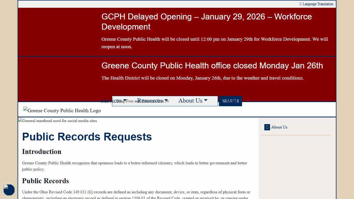 Public Records Request