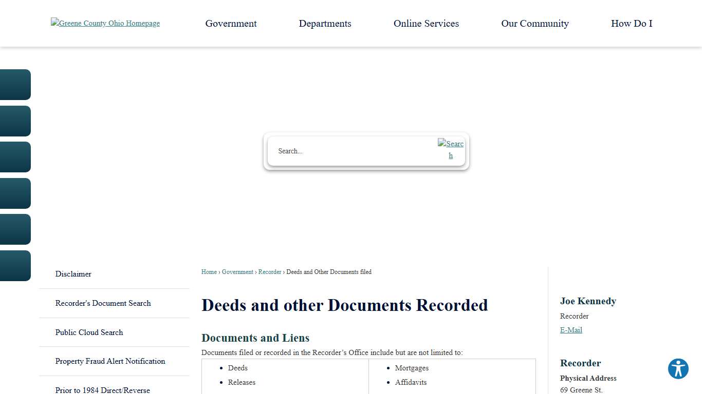 Deeds and other Documents Recorded Greene County, OH - Official Website