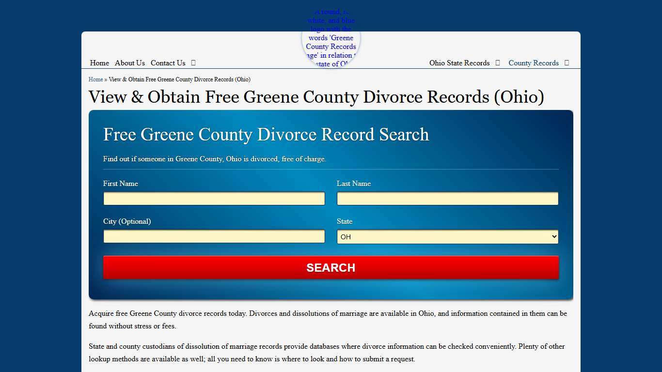 View & Obtain Free Greene County Divorce Records (Ohio)
